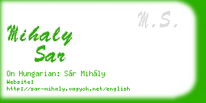 mihaly sar business card